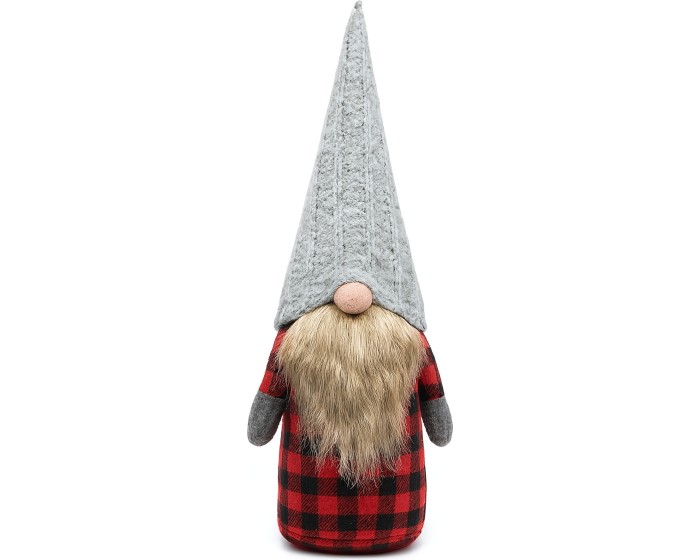 Vánoční skřítek ELF 055 - 50 cm červeno-šedý