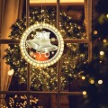 LED světelná ozdoba na okno JINGLE BELLS II kruhová bílá