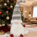 Vánoční skřítek ELF 0623 - 48 cm šedý/bílý