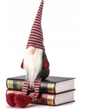 Vánoční skřítek ELF 025 - 60 cm šedý/červený