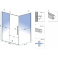 Sprchový kout Rea SOLAR 80x100 cm zlatý