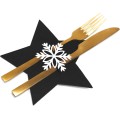 Vánoční obal na příbor Black Star 6 ks černý