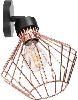 Nástěnná lampa Eira růžově zlatá/černá
