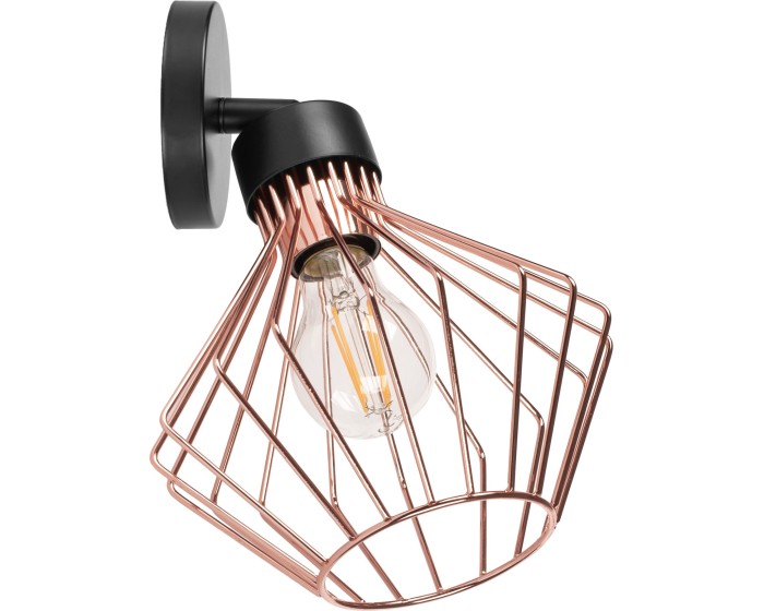 Nástěnná lampa Eira růžově zlatá/černá