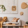 Závěsná lampa La Belle Boho V černá/hnědá
