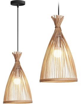 Závěsná lampa La Belle Boho II černá/hnědá