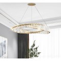 Křišťálový závěsný LED lustr APP1201-CP 50 cm zlatý/neutrální bílá
