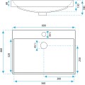 Zápustné umyvadlo Rea Mandy 60 cm bílé