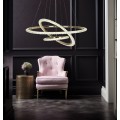 Křišťálový závěsný LED lustr G036-CP zlatý/neutrální bílá