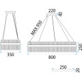 Závěsný LED křišťálový lustr APP1513-CP80 zlatý/neutrální bílá