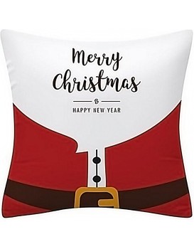 Vánoční 3D povlak na polštář Merry Christmas 45x45 cm bílý/červený
