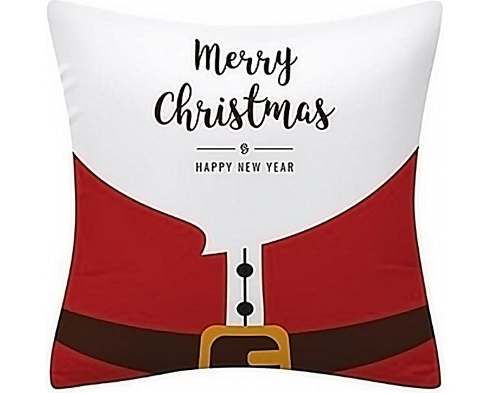 Vánoční 3D povlak na polštář Merry Christmas 45x45 cm bílý/červený