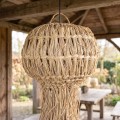 Závěsná lampa La Belle Boho IV černá/bambus