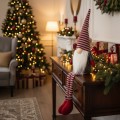 Vánoční skřítek ELF 025 - 60 cm šedý/červený