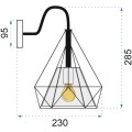 Nástěnná lampa KINKIET BELLO BLACK