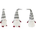 Vánoční skřítek ELF 0623 - 48 cm šedý/bílý