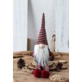Vánoční skřítek ELF 025 - 60 cm šedý/červený