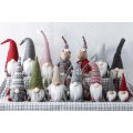 Vánoční skřítek ELF 019 - 50 cm červený/šedý