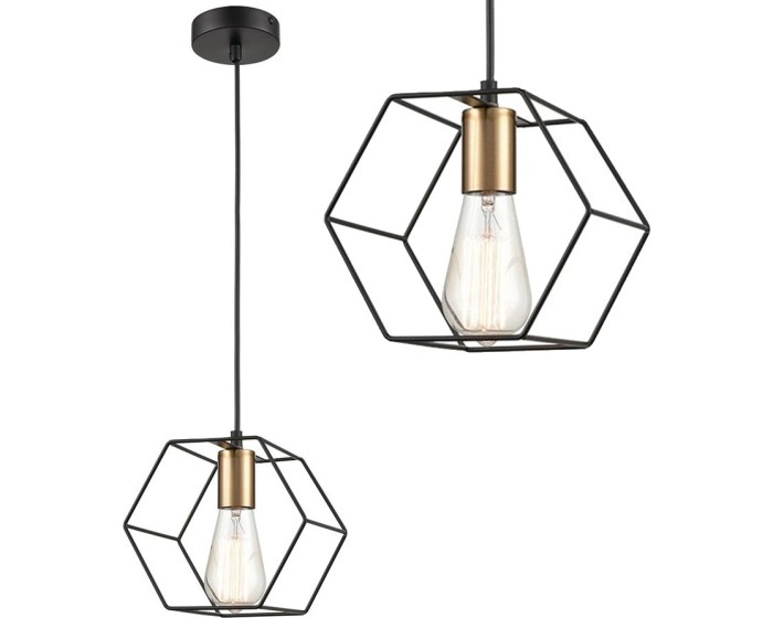 Závěsná lampa La Belle XIII černá/zlatá