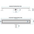 Lineární odtokový žlab Rea Neox Pro 70 cm stříbrný