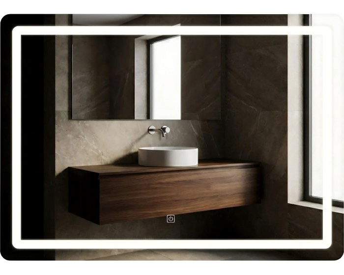 Dotykové zrcadlo s LED osvětlením COLOR 80x60 cm