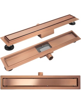 Lineární odtokový žlab Rea Neox 80 cm měď