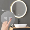 Nástěnné zrcadlo s LED osvětlením MMJ 50 cm růžově zlaté