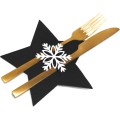 Vánoční obal na příbor Black Star 4 ks černý