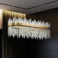 Závěsný LED křišťálový lustr APP1513-CP80 zlatý/neutrální bílá
