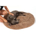 Kulatý pelíšek pro psy a kočky Plush vel. L 100 cm hnědý