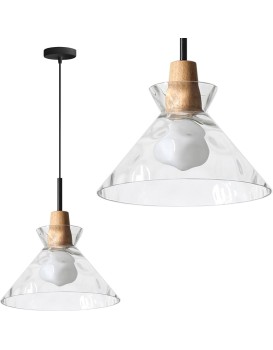 Závěsná lampa La Belle XXIV černá/bambus