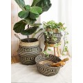 Přírodní košík BOHO I hnědo - černý