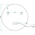 Kulaté dotykové zrcadlo s LED osvětlením MMJ 90 cm černé