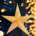 Svítící LED papírová hvězda LUMINA II 45 cm zlatá