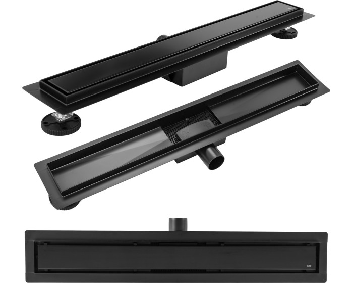 Lineární odtokový žlab Rea Neox 70 cm černý