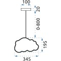 Stropní svítidlo TooLight Cloudie světle růžová