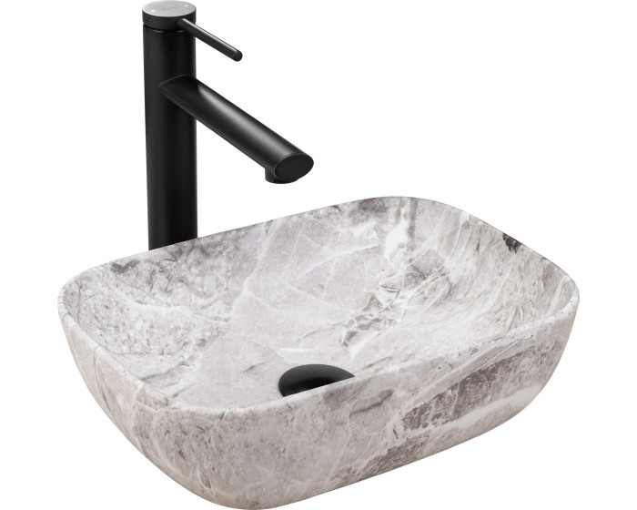 Umyvadlo na desku Rea Belinda Mini 36 cm mramor