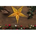 Svítící LED papírová hvězda LUMINA II 45 cm zlatá
