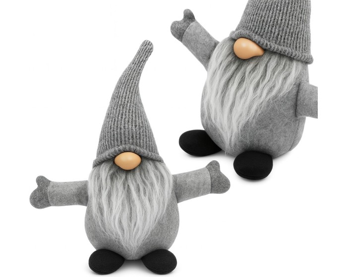 Vánoční skřítek ELF 045 - 35 cm šedý 