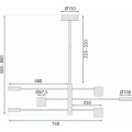 Stropní svítidlo Diagonal Six černé