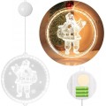 LED světelná ozdoba na okno SANTA CLAUS II kruhová bílá