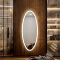 Nástěnné oválné zrcadlo s LED osvětlením DROP 50x120 cm