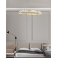 Křišťálový závěsný LED lustr APP1201-CP 50 cm zlatý/neutrální bílá