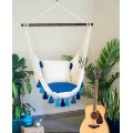 Brazilské houpací křeslo PORTO BlueGarden krémové-modré