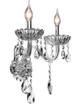 Křišťálová nástěnná lampa 300757 stříbrná