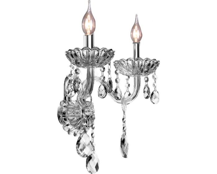 Křišťálová nástěnná lampa 300757 stříbrná