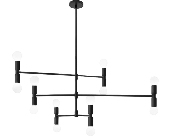 Stropní svítidlo Diagonal Double Six černé