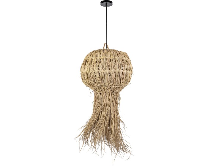 Závěsná lampa La Belle Boho IV černá/bambus