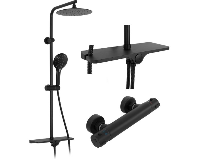 Sprchový set s termostatem Rea MIKE Black