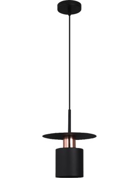 Závěsná lampa Hilena černá/růžové zlato
